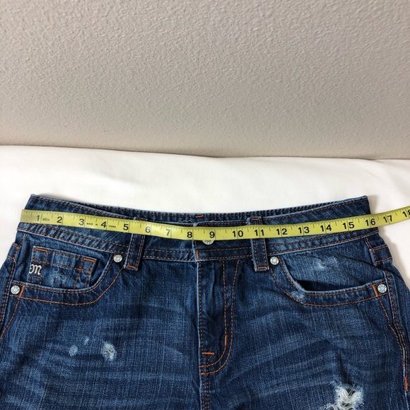 Miss Me Jeans Cotton Distress Ripped Blue Wash MidRise Boyfriend Ankle Jeans 27 - Picture 12 of 15